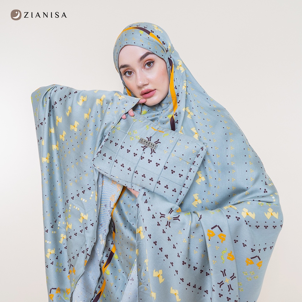 Mukena ZIANISA x LAKEYA 2in1 DANESHA Dewasa Jumbo Bahan Rayon Satin Premium Mukenah Travel