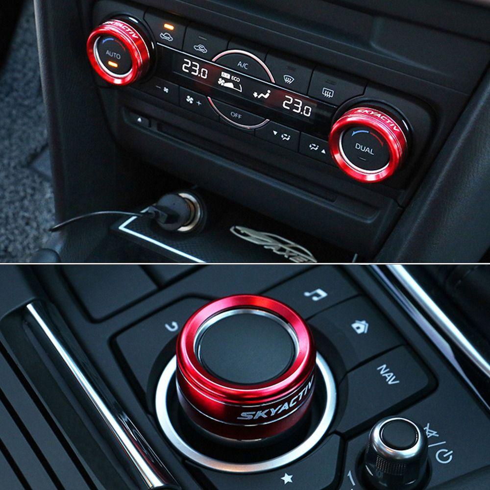 Kenop Ac Mobil Populer Mudah Dipasang Untuk Mazda CX-4 Atze CX-5 Trim Ring Cincin Knob Ac