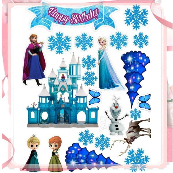 topper cake karakter Frozen / baner kue ultah ISKSTORE