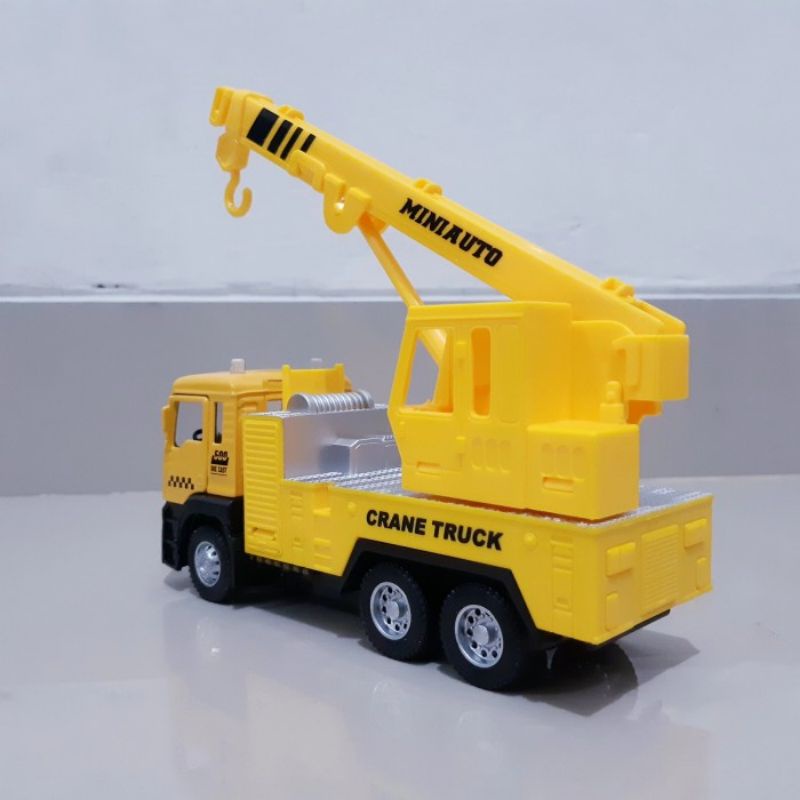 Diecast Truk Crane Alloy - Mainan Miniatur Mobil Truck Kontruksi Koleksi Anak