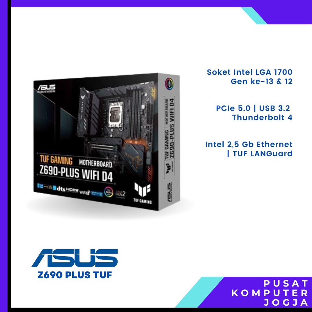 MOTHERBOARD ASUS TUF GAMING Z690 PLUS WIFI D4 LGA 1700 Mobo MAINBOARD
