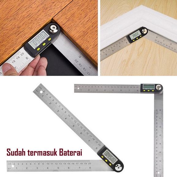 Penggaris Digital / Alat Ukur Sudut Kemiringan / Penggaris Bujur 200mm