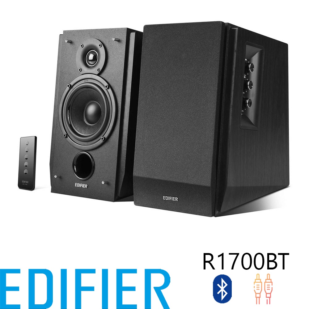 Edifier R1700BT Black Hitam Active Speaker Aktif 4" Bluetooth Monitor Aux Monitor Reference Flat Kom