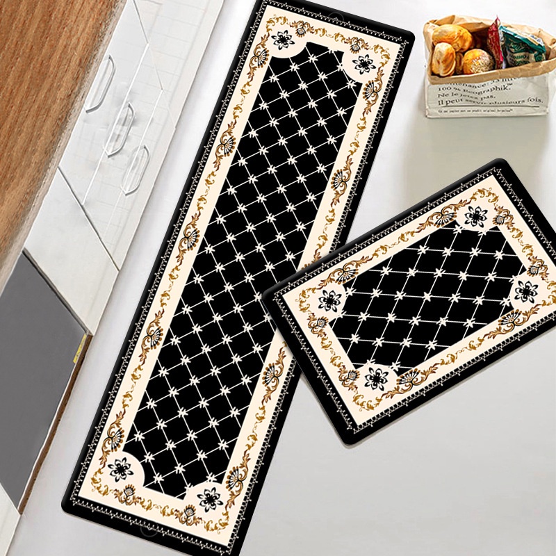 ❀ Chingu ❀ KS005 Keset Kaki (Tanpa Kemasan) Keset Kaki Dapur 2 in 1 Isi 2 pcs (40 x 60 cm &amp; 40 x 120 cm) Motif Karpet Kitchen Matras Kasur Import Murah Cod Keset Kaki