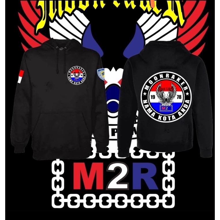 Jaket Hoodie Pria/Wanita Tulisan Logo Moonraker Indonesia Speed Maniac /m2r indonesia bisa pake nama