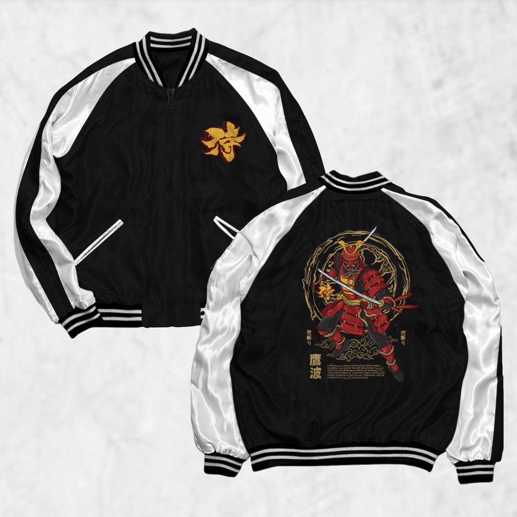 Fortglass Jaket Sukajan Motif RONIN Sablon Jaket Pria Wanita Distro Unisex Japan Premium Original