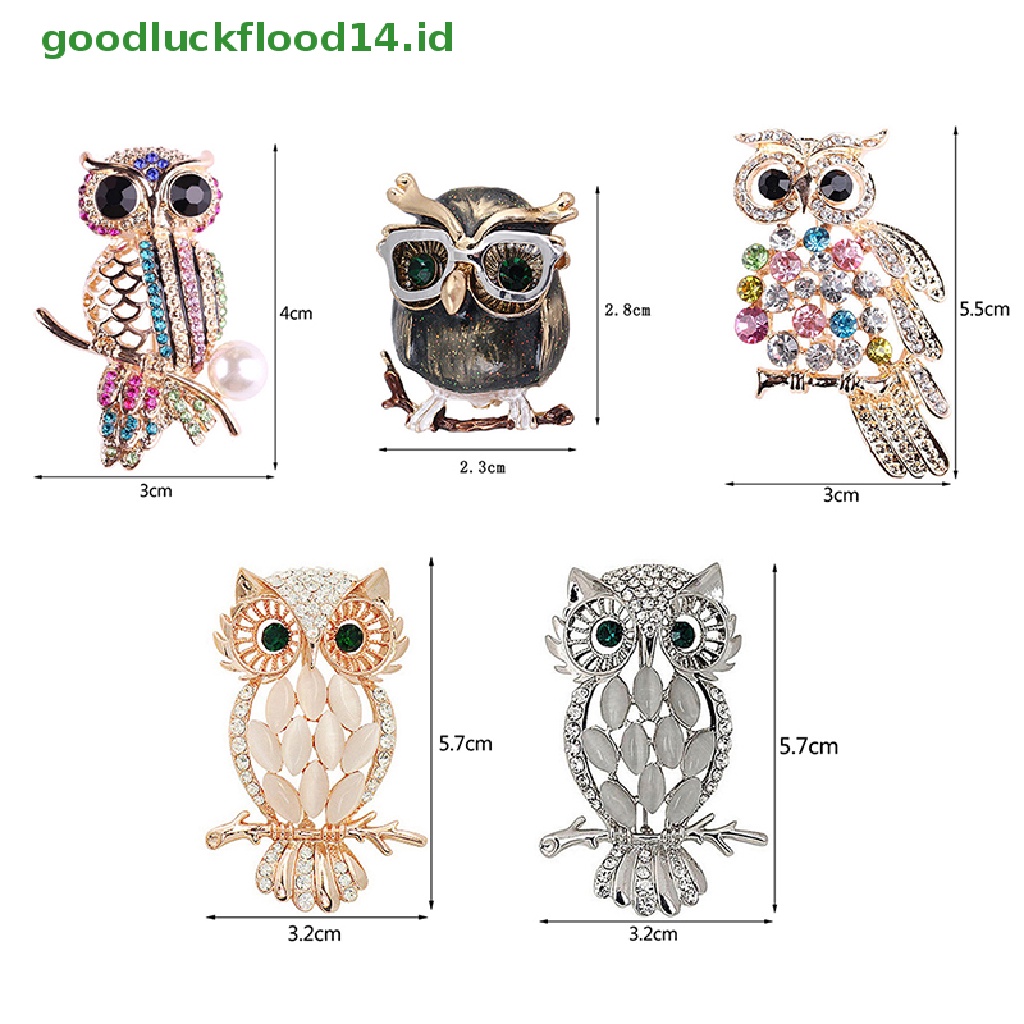 [GOOGFOUR] Bros Bentuk Burung Hantu Mengkilap Elegan Pesta Pernikahan Perjamuan Ulang Tahun Pakaian Harian Jas Gaun Tas Pin Hadiah Hewan Owl Bros Aksesoris Perhiasan Pakaian [TOP]