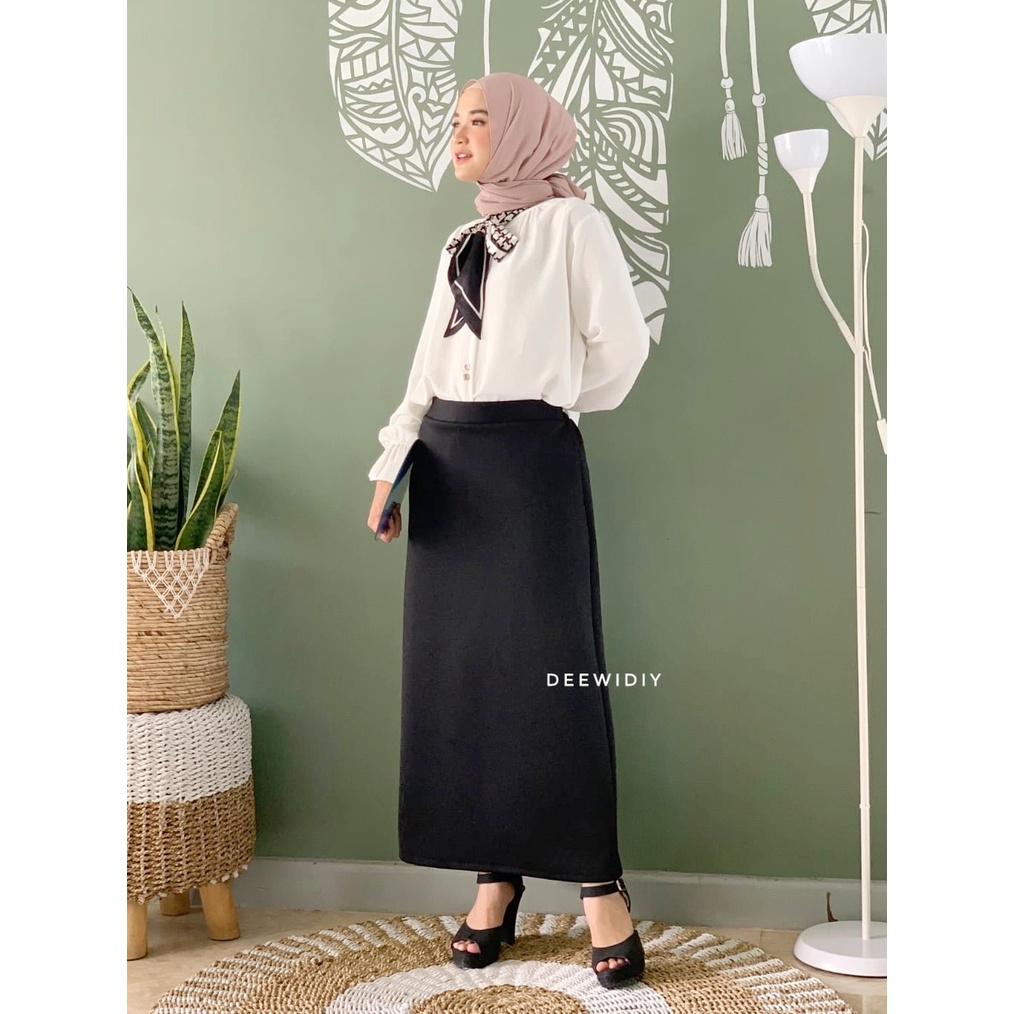 ROK KERJA PANJANG SCUBA PREMIUM UNTUK FORMAL DAN CASUAL - ALINA SKIRT DEEWIDIY