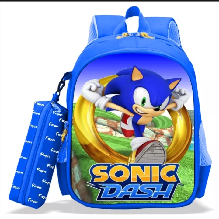 Tas Anak Karakter kartun Sonic Dash Tas Ransel Anak laki-laki Tas sekolah Anak TK SD bisa COD