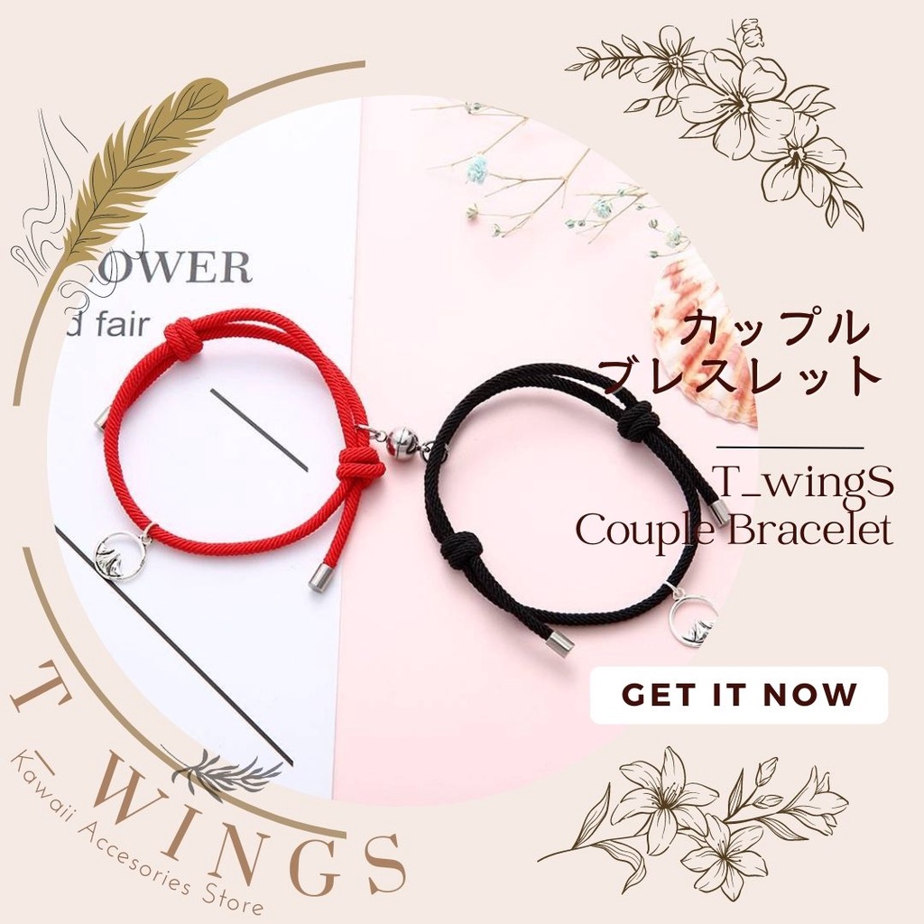 [ Gelang Couple 2pcs ] 1 set Gelang Couple Magnet Jepang / Gelang Pertemanan / 2pcs Gelang Persahaba