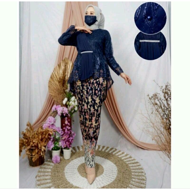 KEBAYA BROKAT SELENDANG/KEBAYA TUNIK TULLE/KEBAYA SELENDANG/KEBAYA MODERN
