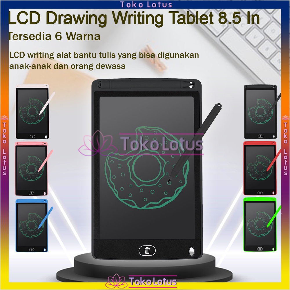 LCD Writing Tablet Portable Ukuran 8.5 Inch / 4.4 Inch Free Stylus Untuk Menggambar / Catatan Anak-Anak Maupun Dewasa