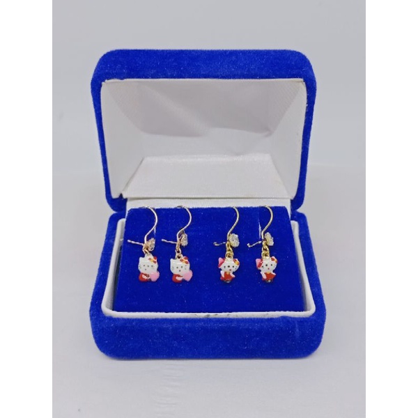 anting kait anak mt 1 karakter cat warna/perak asli silver 925 lapis emas/perhiasan anak fashion terbaru