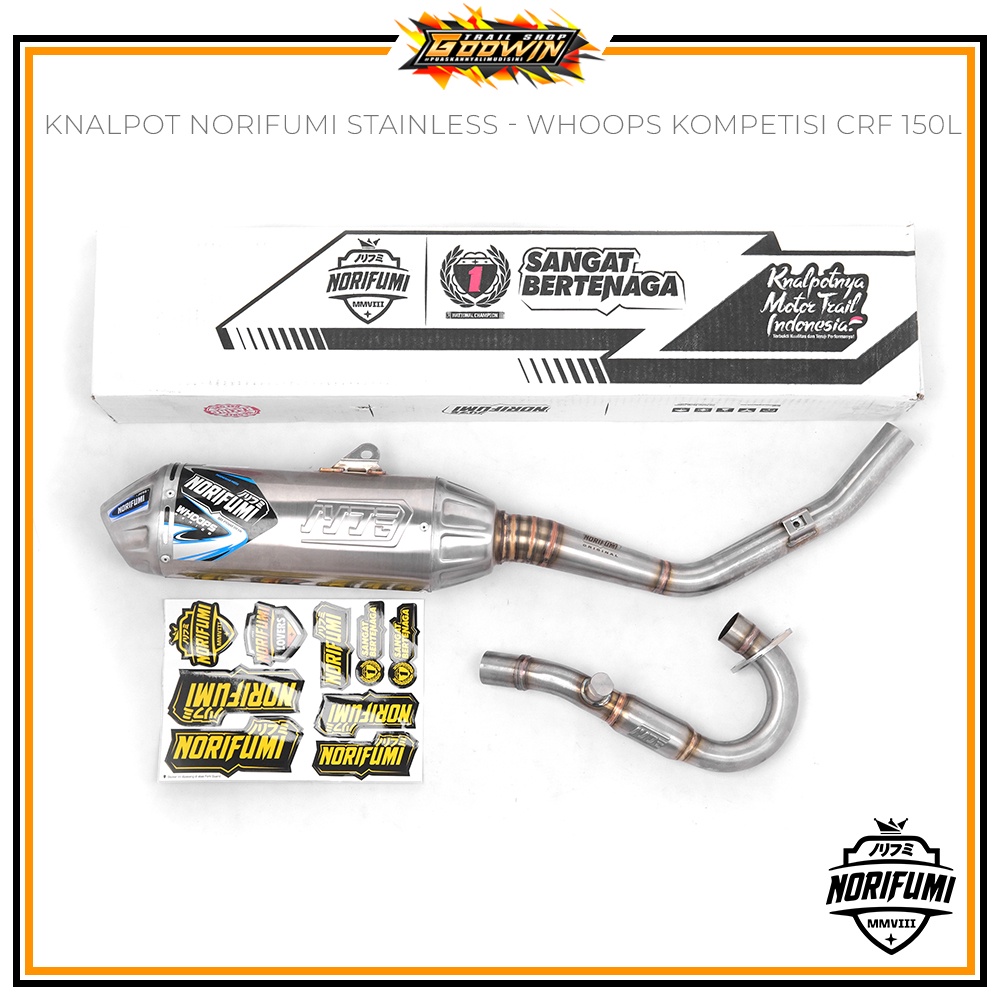 Knalpot Original Norifumi Stinless Standart Kompetisi GTR WHOOPS KLX 230 KLX230R KLX250 CRF 150 L 250 RALLY BIGFOOT DTRACKER NEW WR 155