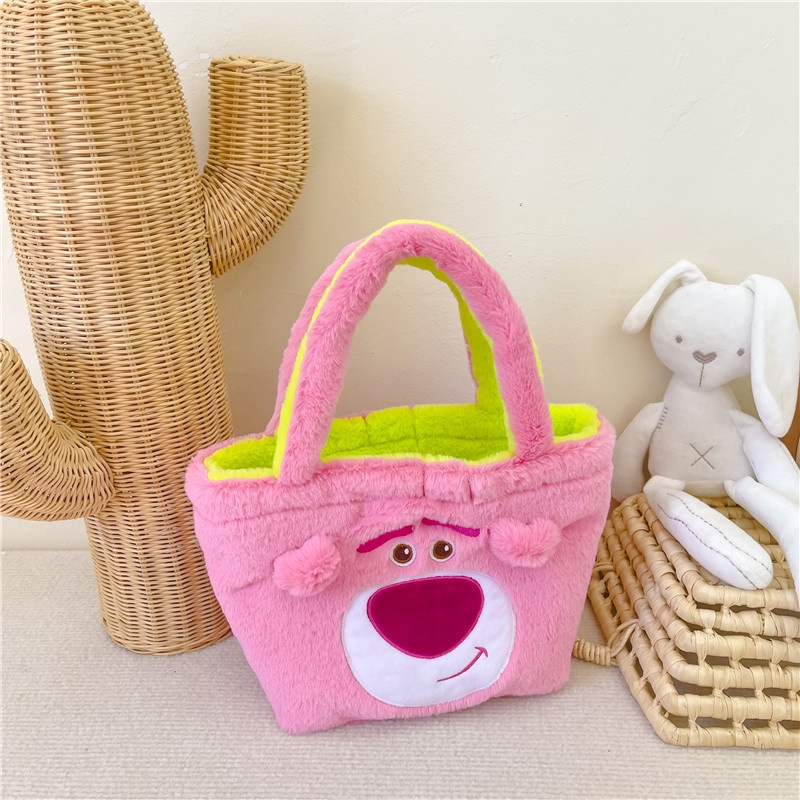 Lotso Disney Handbag Bulu Plush 2in1 Karakter Tas Dua Sisi Boneka Beruang Lucu Wanita Korean Style By Chikoisme