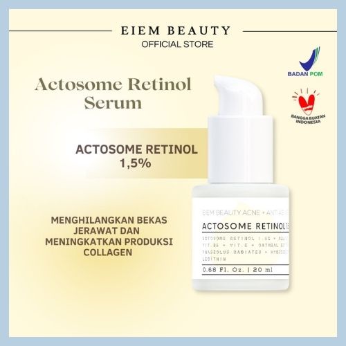 [PROMO] Eiem beauty Acne + Anti Aging Serum, actosome retinol 1.5% / serum acne / serum retinol / flek hitam / anti aging