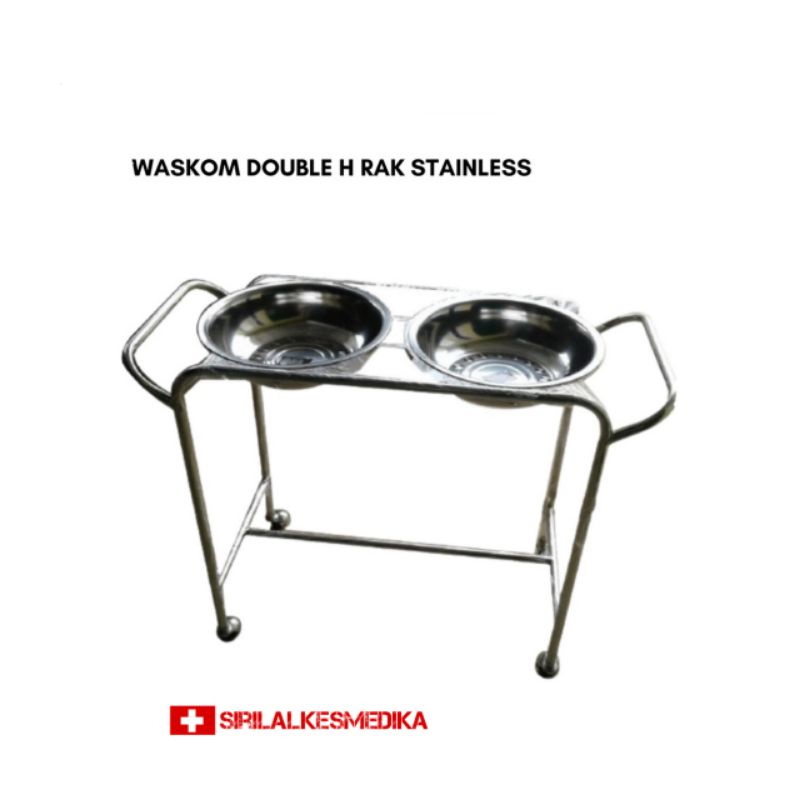 Double waskom kaki 4 stainless/Double waskom stainless/Double waskom