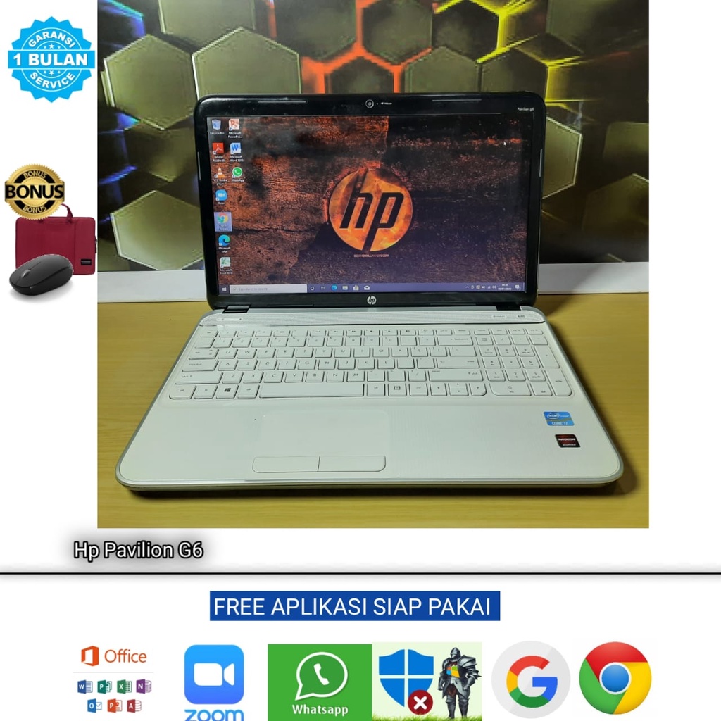 Laptop HP Pavilion G6 Core i7 Ram 4GB HDD 500GB Windows 10 Siap Pakai 
