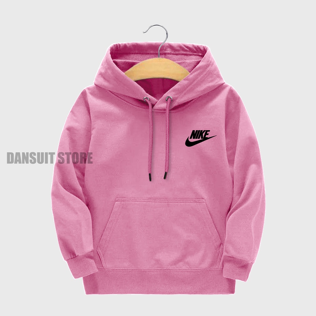 Sweater Hoodie Anak Laki-laki/Perempuan Usia 4-13 Tahun Hoodie Anak Motif Sablon Logo NIKE Bahan Tebal Premium