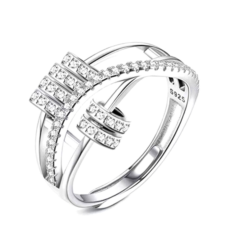 Kreatif Berlian Runner Cincin Untuk Wanita Anti-Kecemasan Cincin Hadiah Untuk Gadis Terbuka Dapat Disesuaikan Zirkon Cincin Perhiasan