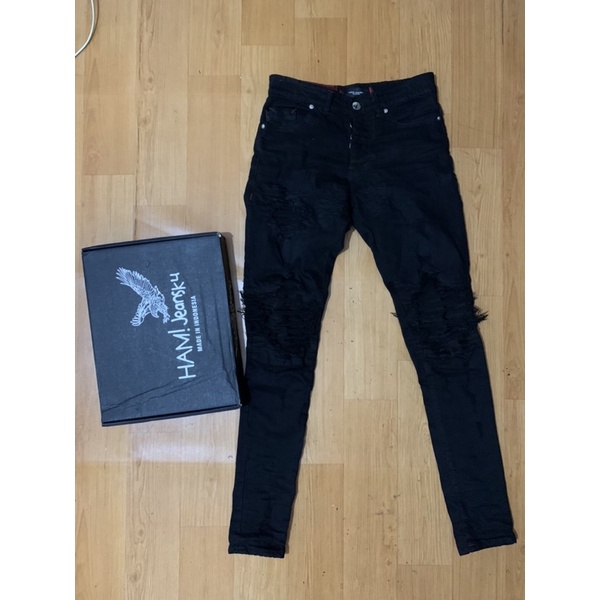 HAM JEANSKU DENIM ITUP DARK BLACK