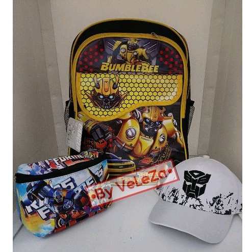 Tas ransel anak Transformer gratis waistbag topi - tas anak