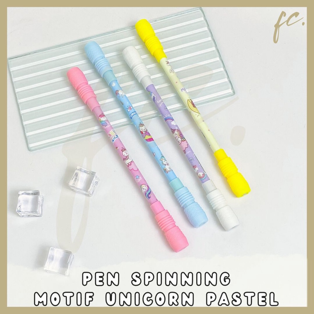 

Pen / Pulpen Gel Putar Magnet Spinning Cute Unicorn Dream Kuda Poni Little Pony Pastel Rainbow Kartun Koleksi Import Alat Tulis Anak Tinta Hitam Grosir Ready COD