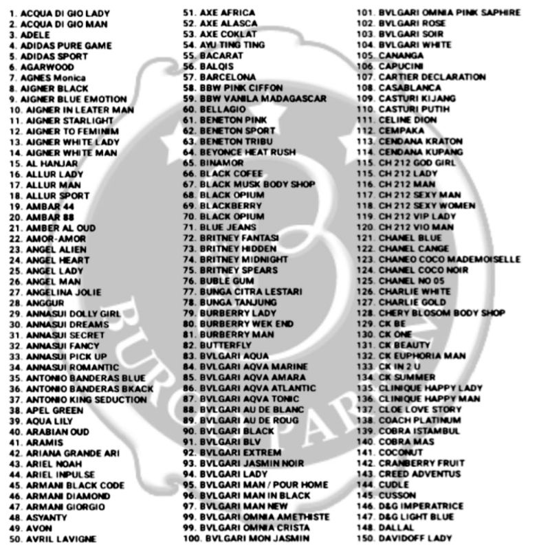 Parfum Refill Murah Wanita Pria Wangi Tahan Lama uk 35ML ADG