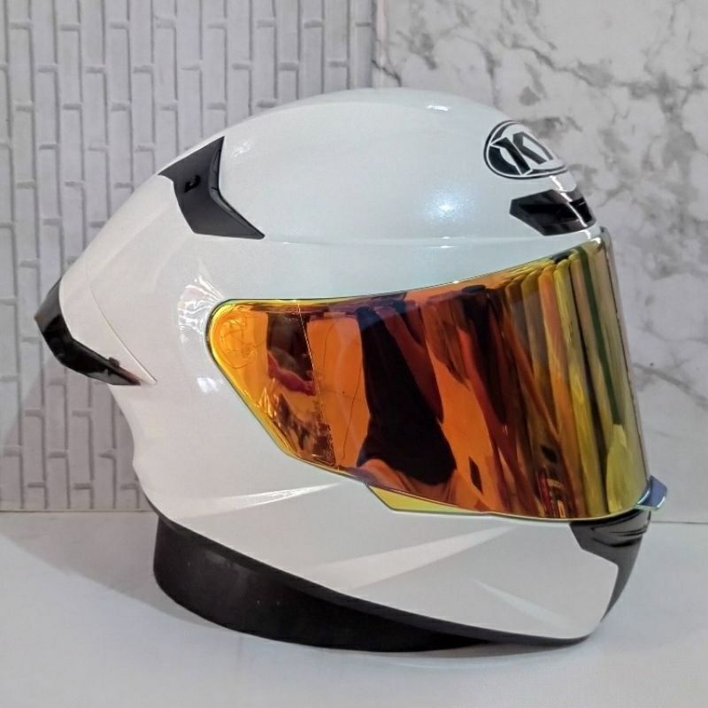 HELM KYT TT COURSE SOLID WHITE PAKET GANTENG