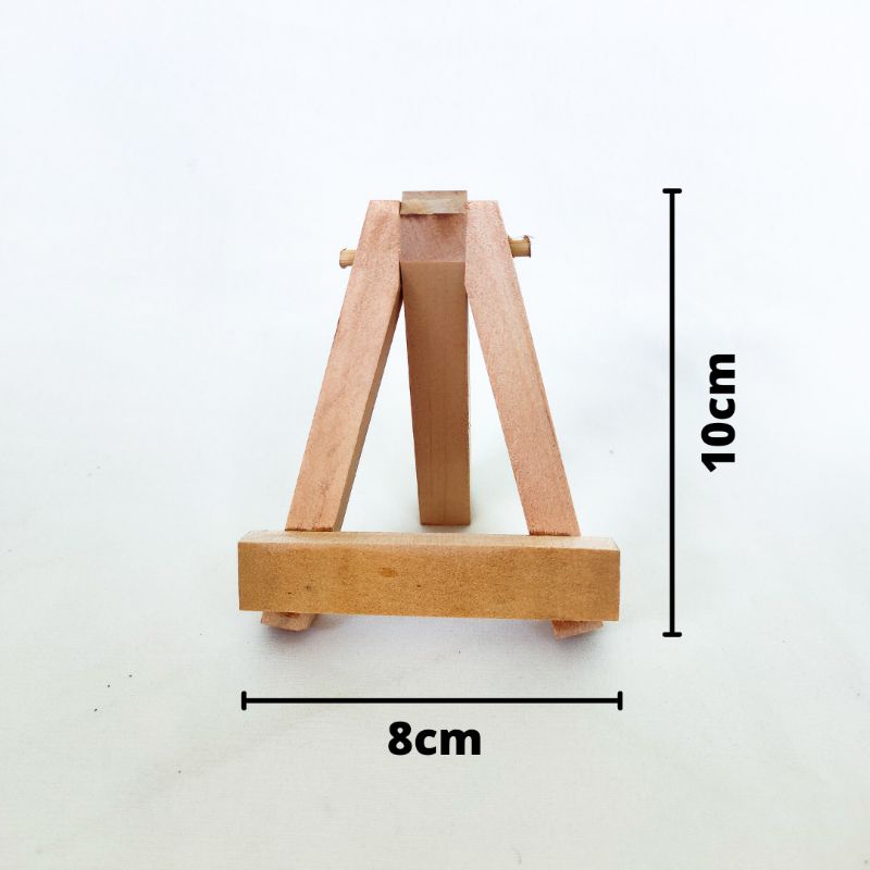 

Easel Kayu 10 x 8 cm Stand Mini Wooden Tripod Standing Kanvas Lukis Akrilik Foto Poster