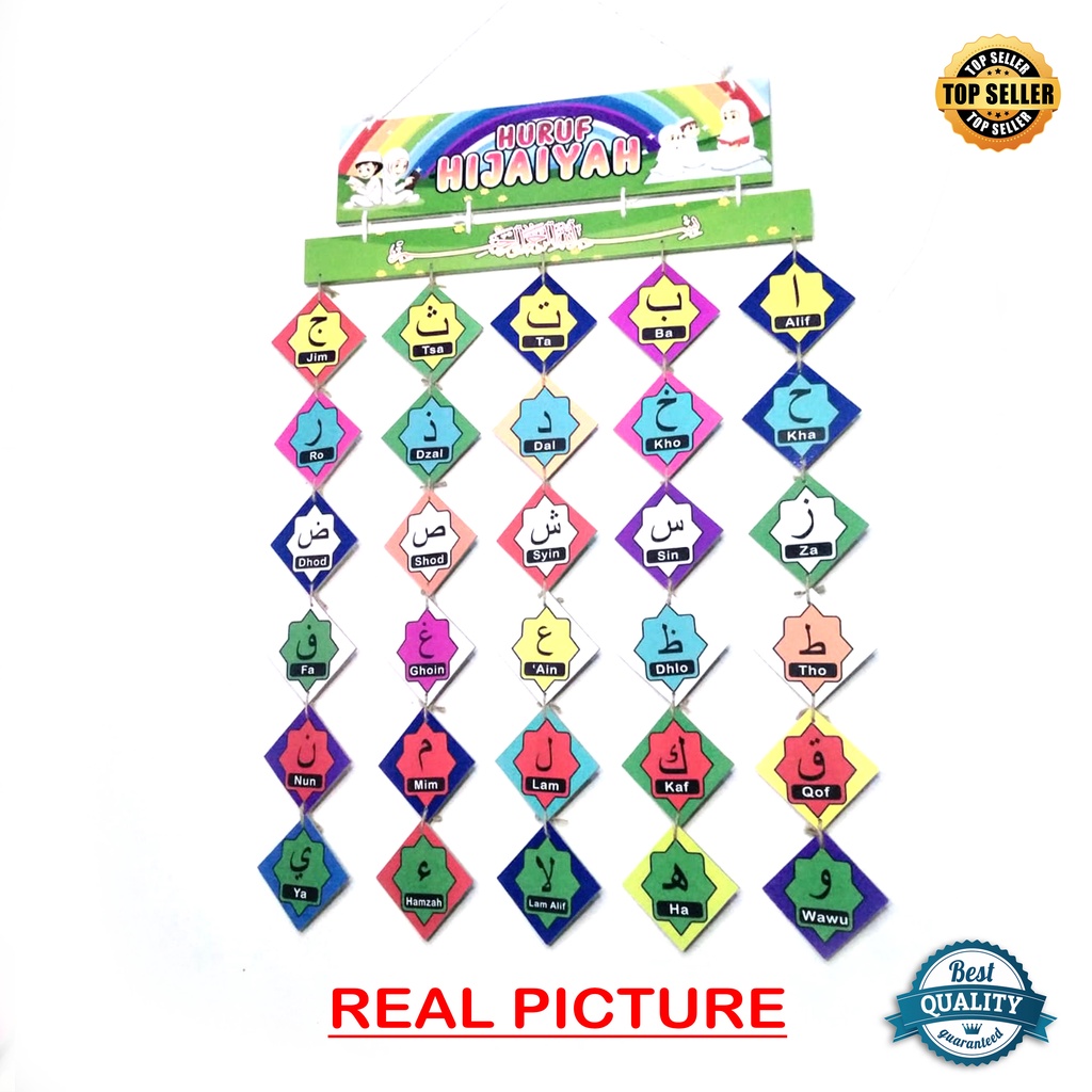 Abani Hiasan Dinding Islami Huruf Hijaiyah Dekorasi Dinding Poster Edukasi Anak Huruf Hijaiyah