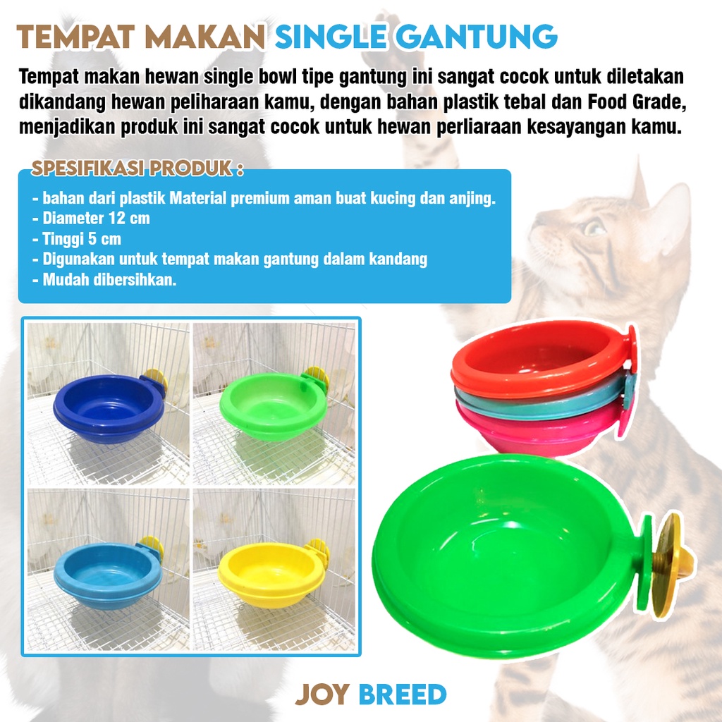 TEMPAT MAKAN KUCING GANTUNG MODEL SINGLE TEMPAT MAKAN KANDANG MURAH | JOY BREED OFFICIAL