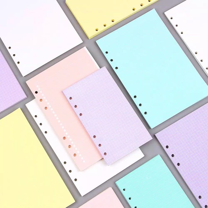 

Kertas A5 Loose Leaf Kertas Refill Warna Untuk A5 Binder 6 Ring