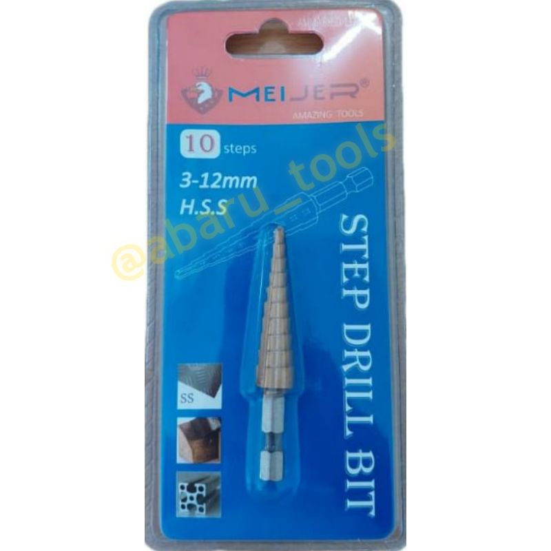 Mata bor besi set pagoda 3mm - 12mm