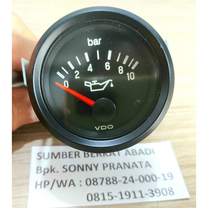 Jual VDO OIL PRESSURE INDICATOR 010 BAR DIAMETER GAUGE 52MM GENUINE