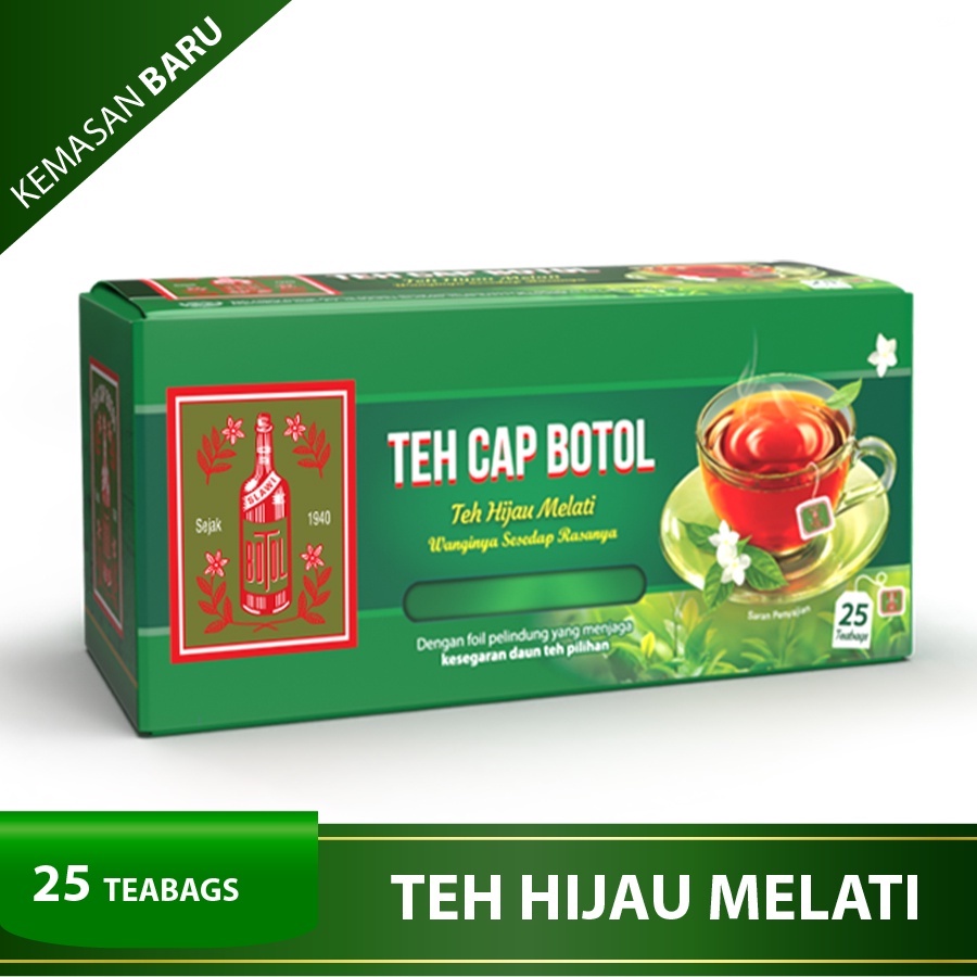 ★ BB ★ Teh Celup Cap Botol Hijau Aroma Melati 25 Bags -Tea Bag