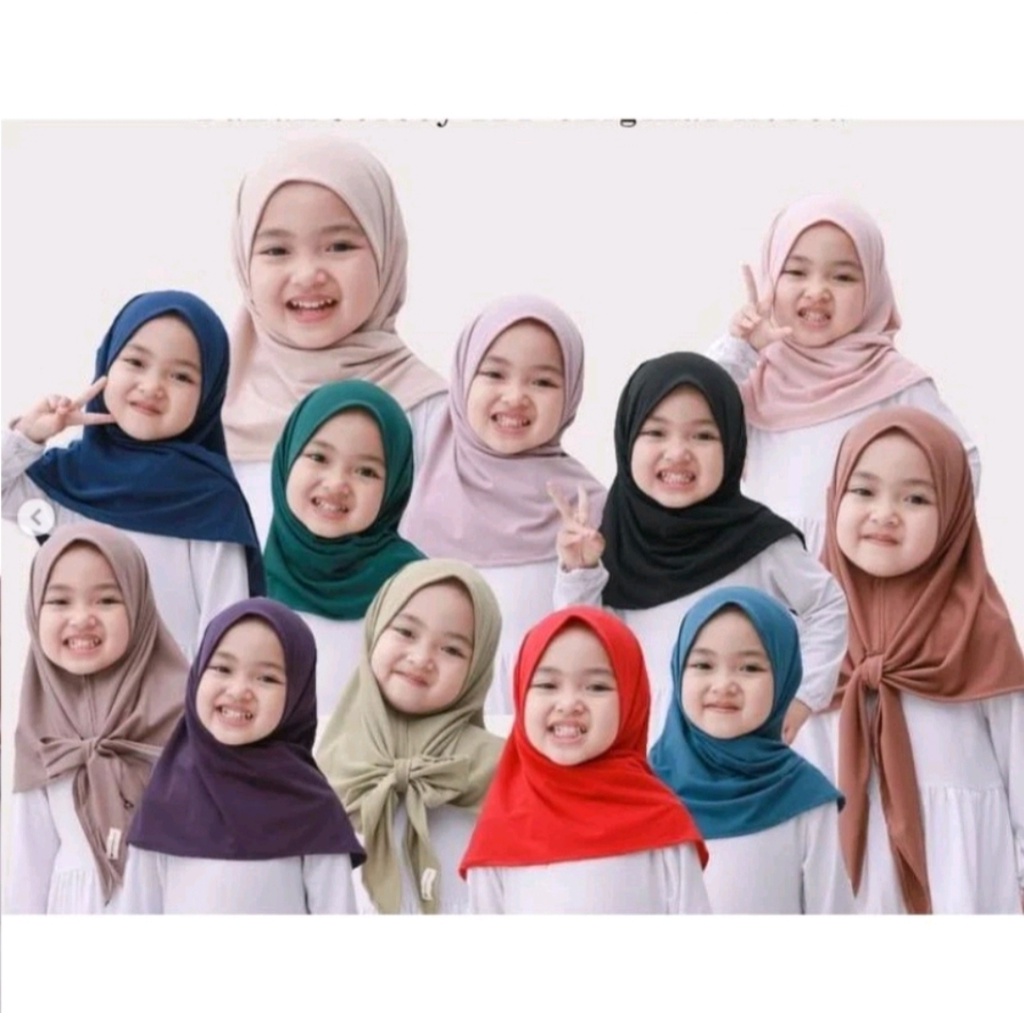 Hijab Segitiga Instan Anak 2-7 tahun Bahan Jersey / Jilbab Segitiga Anak Kekinian / Hijab Segitiga I