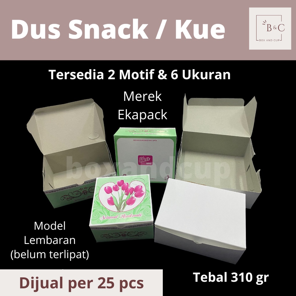 

Dus Kue / Dos Snack Lipat / Box Rakitan Motif Bunga Warna dan Polos Putih Tebal 310 gr