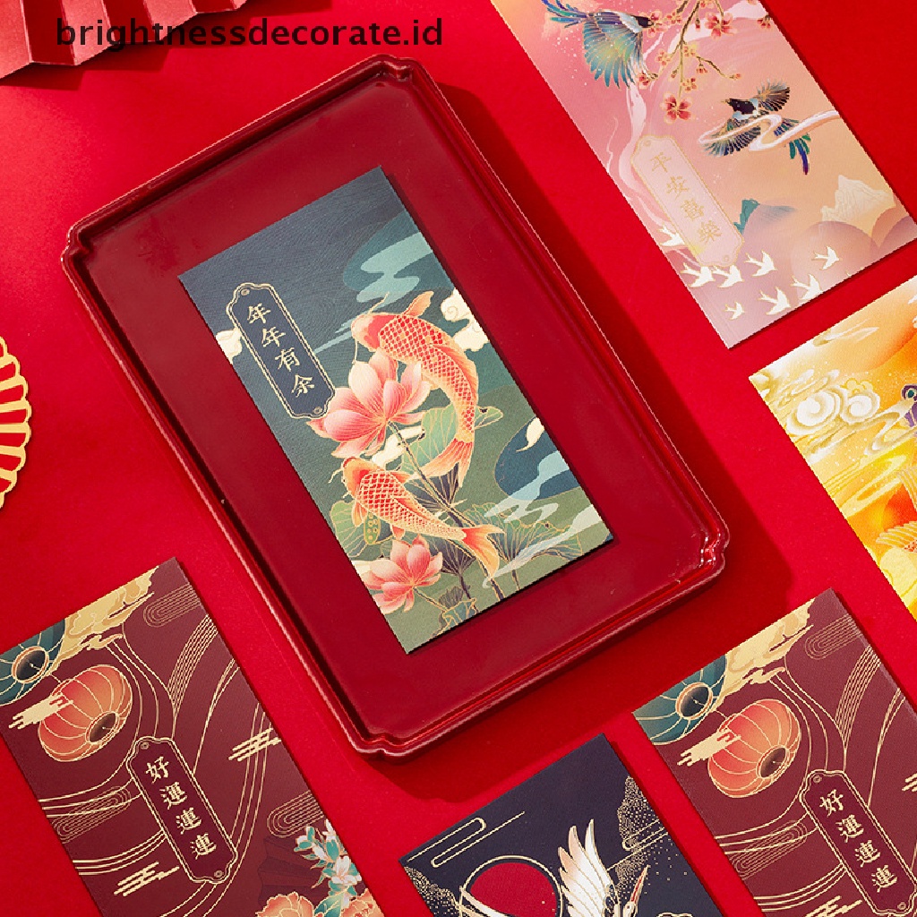 [Birth] 6/12pcs 2023saku Merah Amplop Uang Kartun Amplop Merah Envolope Money Bless Pocket Amplop Dekorasi Imlek Amplop Merah Cina [ID]