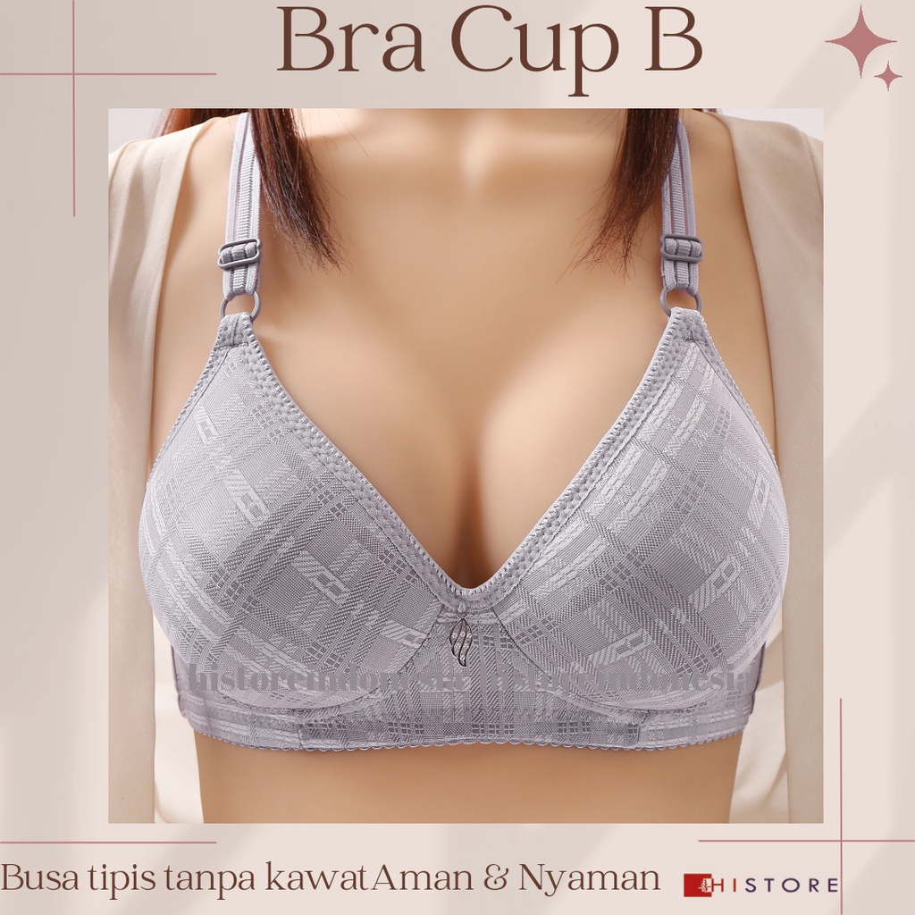 [HI] Bra BH FASHION Wanita CUP 3/4B Bra wanita Premium BH Busa Tipis Tanpa Kawat Sangat Nyaman S100