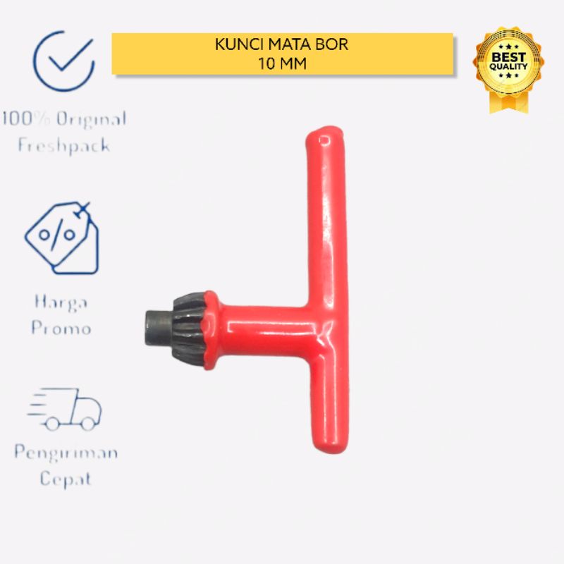 DRILL CHUCK KEY 10 MM KUNCI MATA BOR 10 MM MERAH