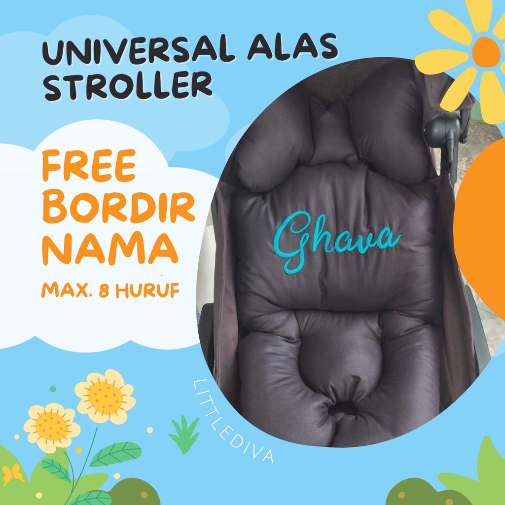 NO COD PO Bordir Nama Alas Stroller Universal stroler pad spad