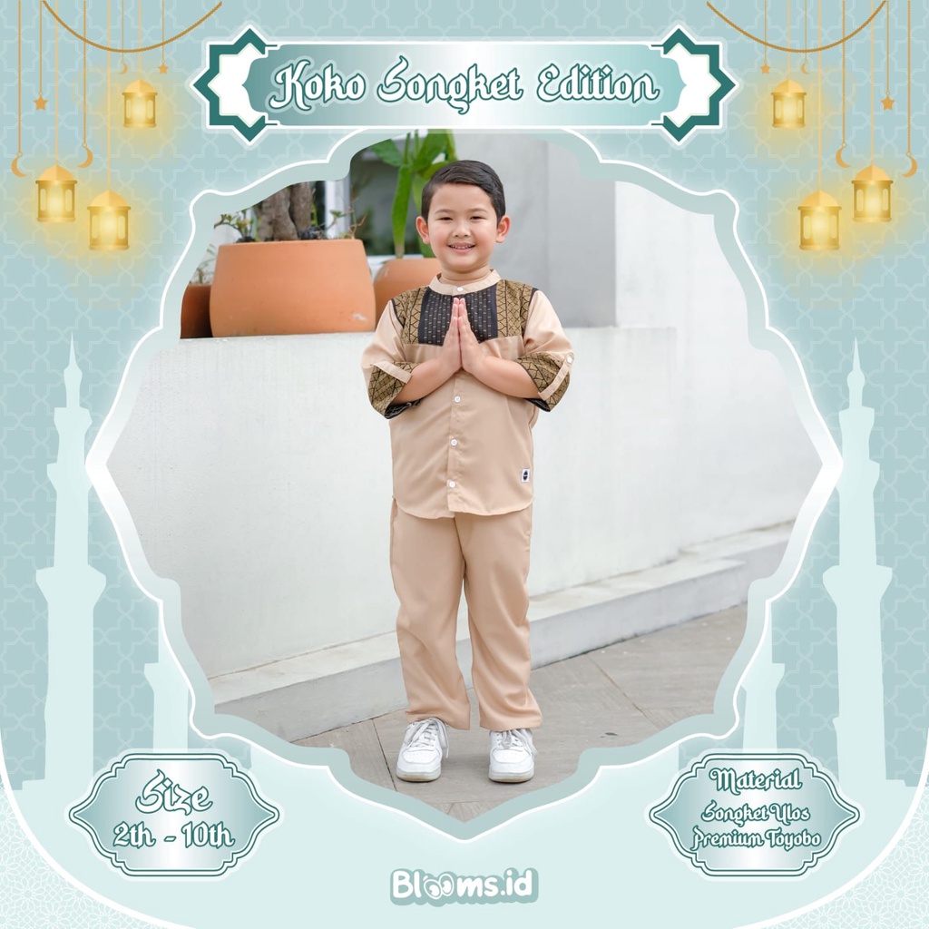 KOKO SONGKET BLOOMS.ID // koko anak laki-laki / setelan koko anak / baju muslim anak
