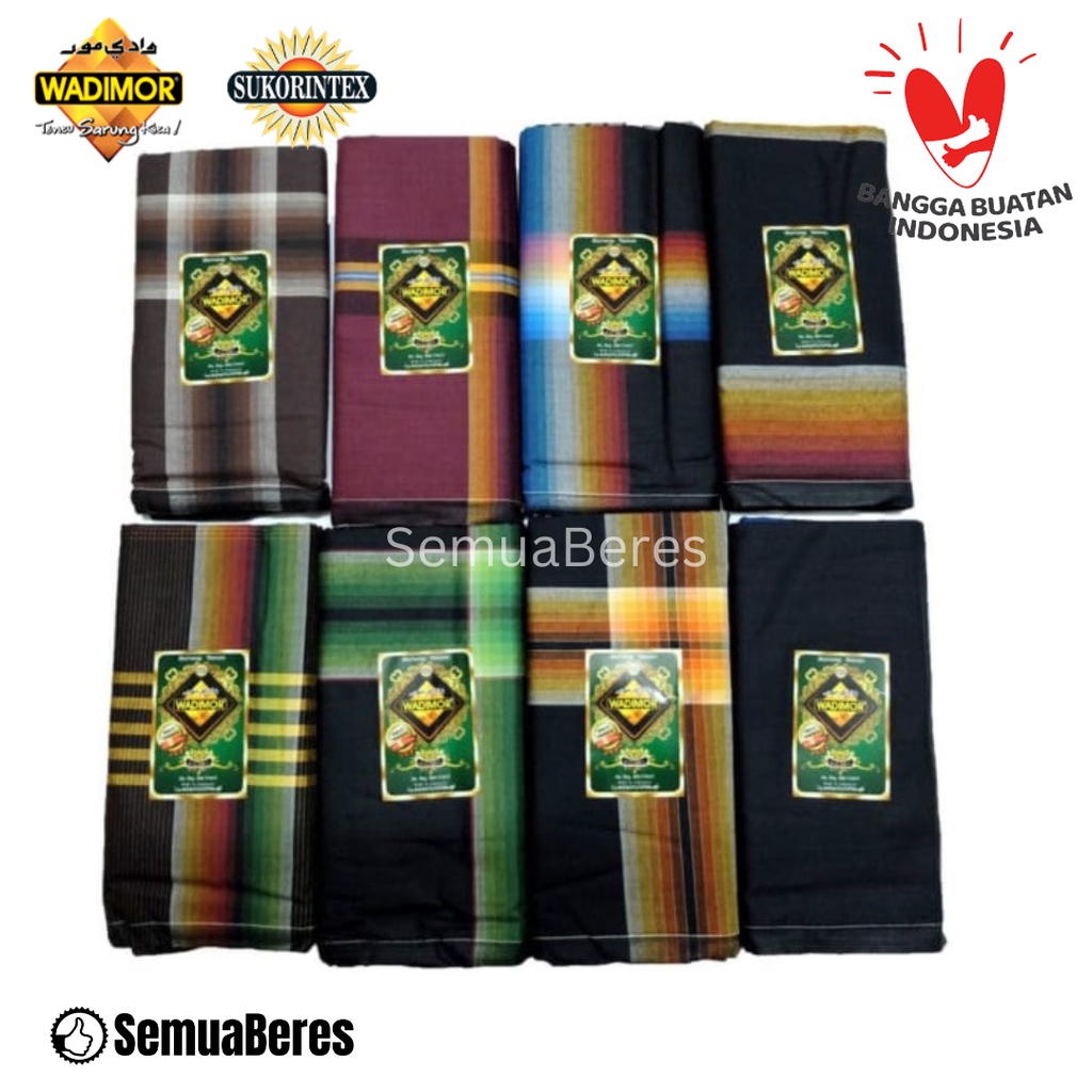 Sarung Wadimor Motif Padang dan Hitam Putih - Kain Tenun Dewasa Pria Laki Cowo Sholat Solat Sarung Polos