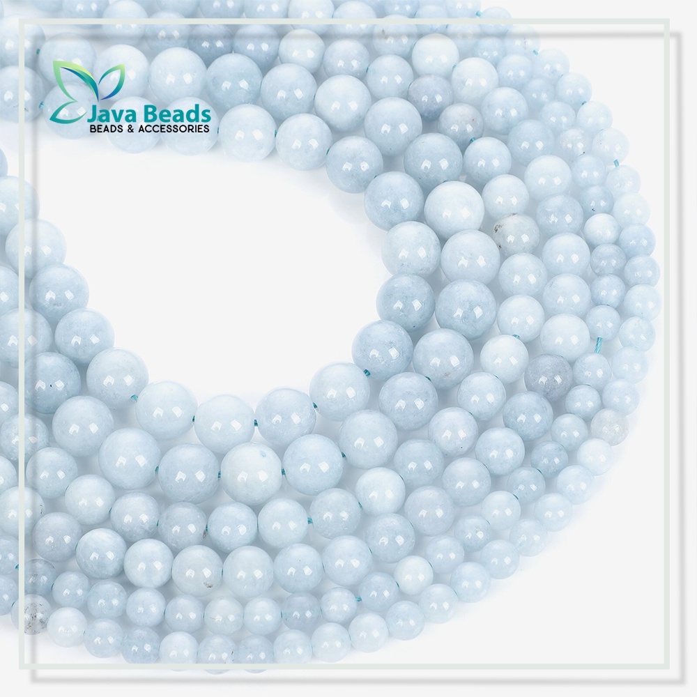 Manik-manik Batu Alam Natural Aquamarine Stone Beads