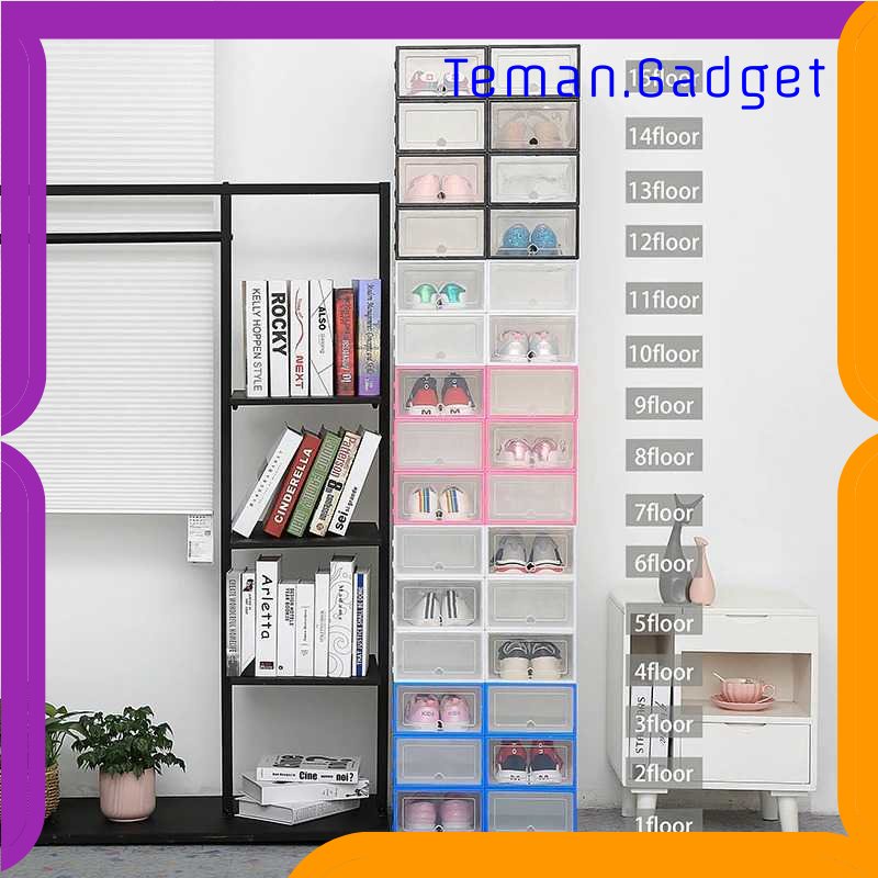 TG-RAK BNBS Kotak Susun Rak Organizer Sepatu Shoe Box 6 PCS Size L - LF010