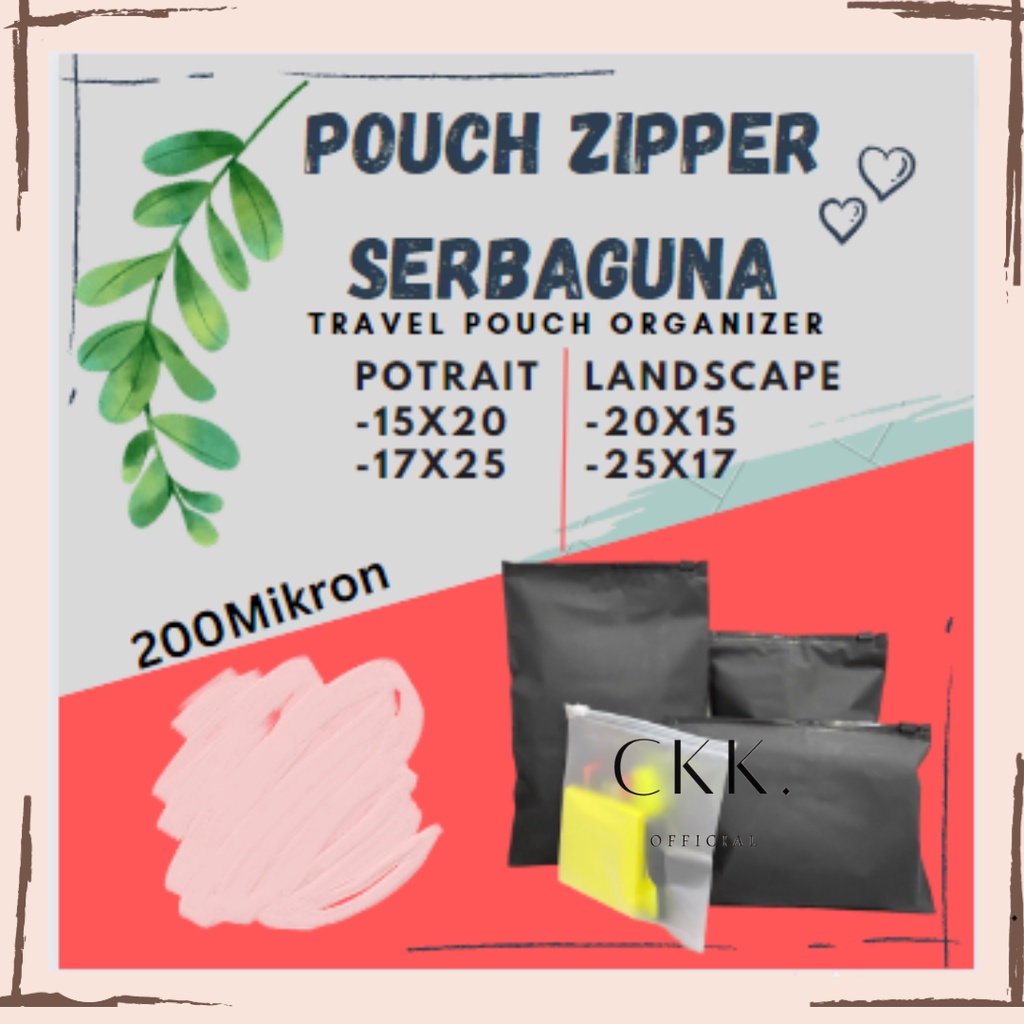 ➰CKK➰ Zipper Bag Matte Putih dan Hitam AC54 Kantong Pouch Polos Portable Zip Lock Travel