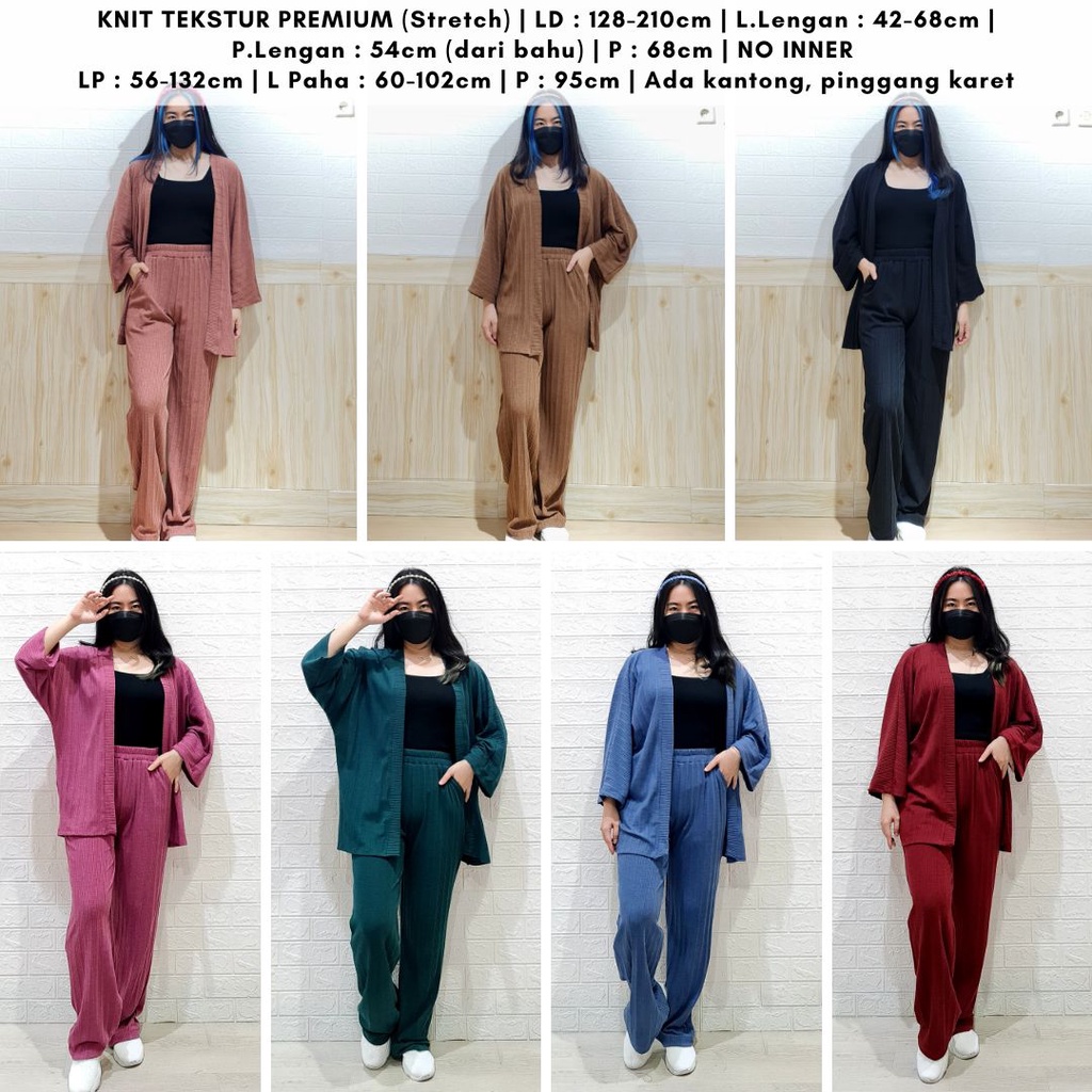 4450 thursday cardi long pants cullote knit one set