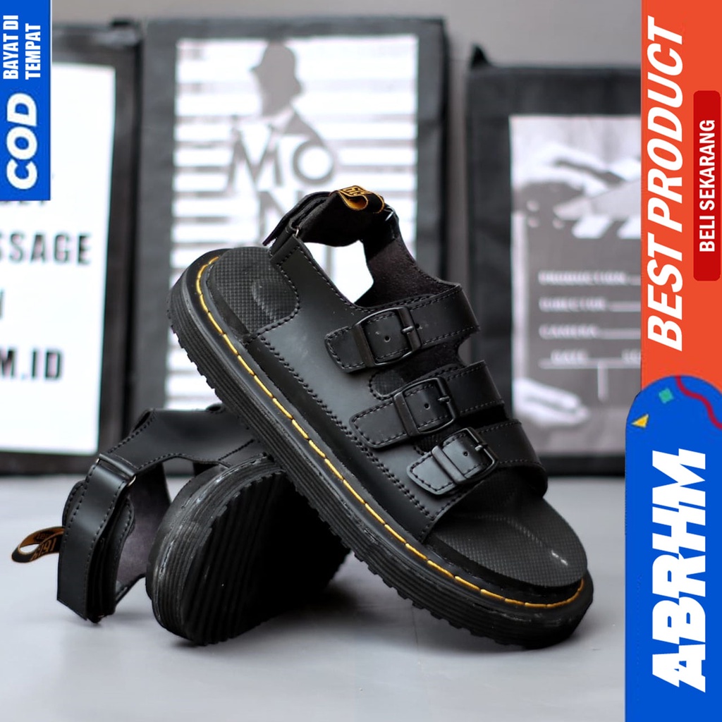 Sandal Sepatu Docmart Pria Sendal Slide Selop Pria Abrhm CROWD