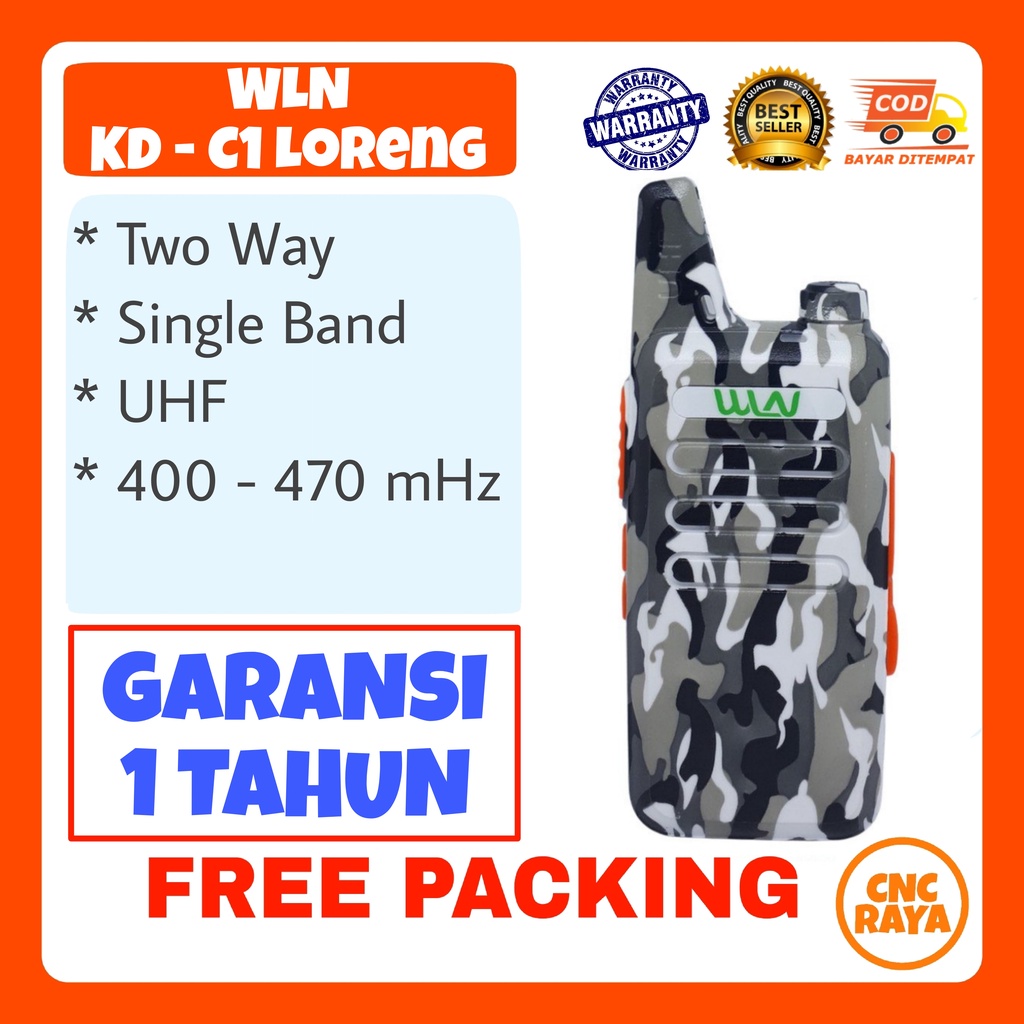 HT WLN KD C1 Loreng Putih Single band UHF (Free Earset) Garansi 1 Tahun | Two Way Radio Single Band WLAN KD-C1 KDC1 Disert Walkie talkie Handy talky